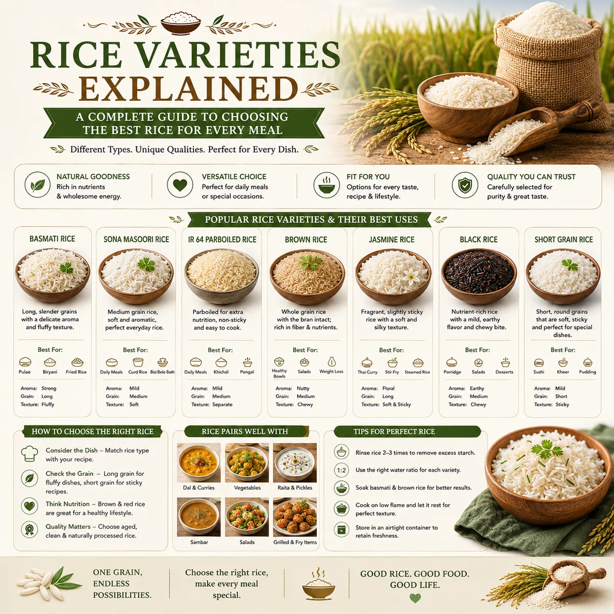 Rice Varieties Explained: A Complete Guide to Choosing the Best Rice for Every Meal