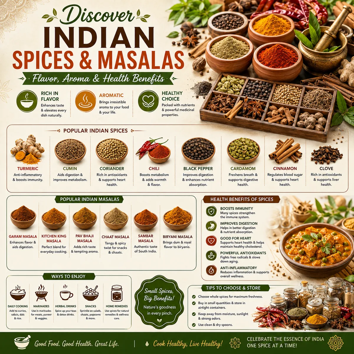 Discover Indian Spices & Masalas: Flavor, Aroma & Health Benefits