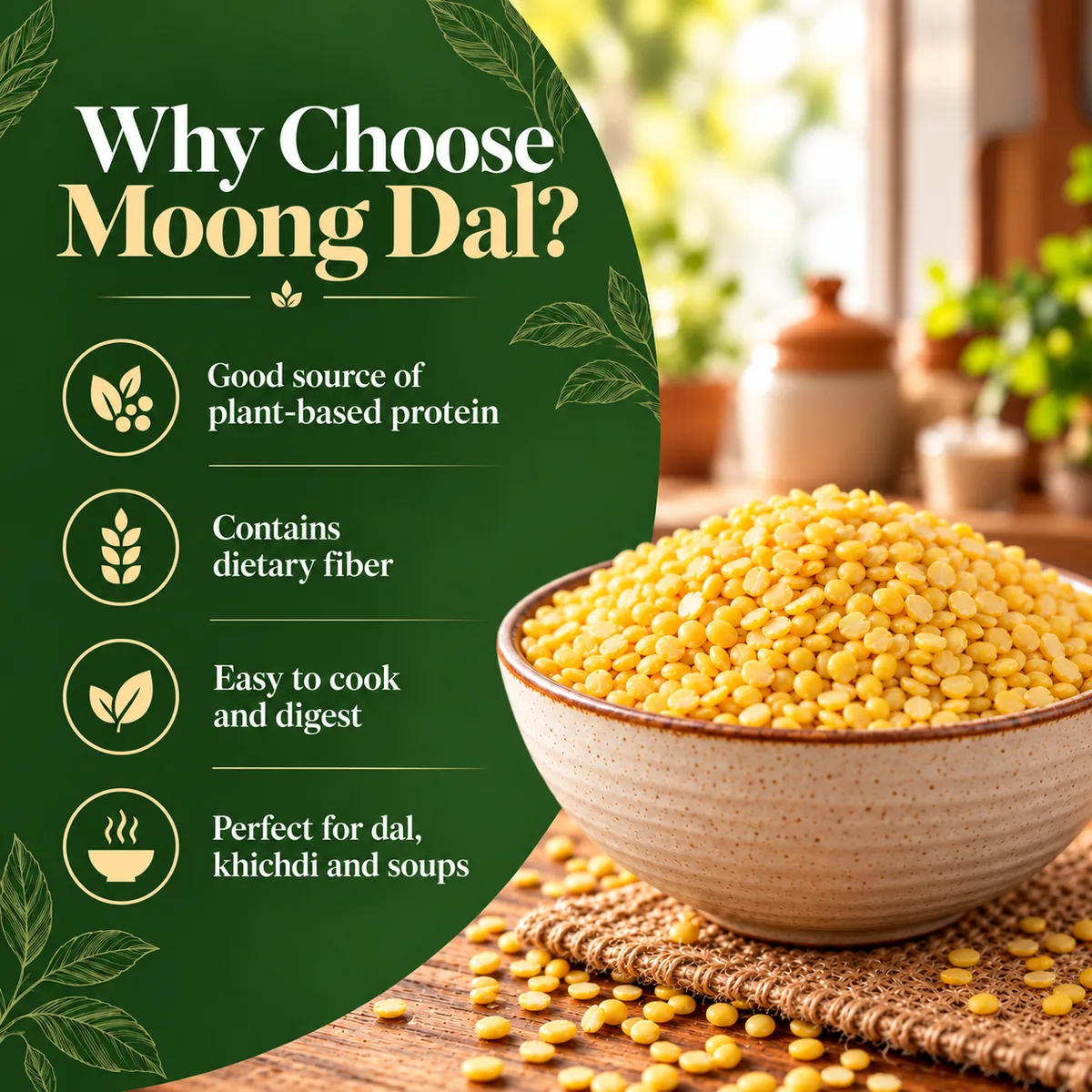 Vrindavan Tattva Organic Moong Dal (Yellow Split Lentils) 500g thumbnail 4