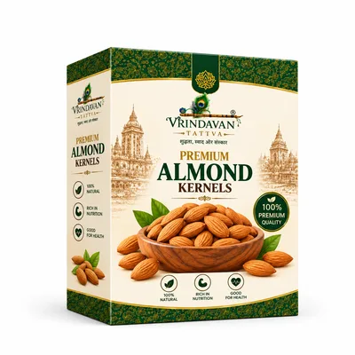 Vrindavan Tattva Premium Almond Kernels (Badam) – 100% Natural & Rich in Nutrition 500