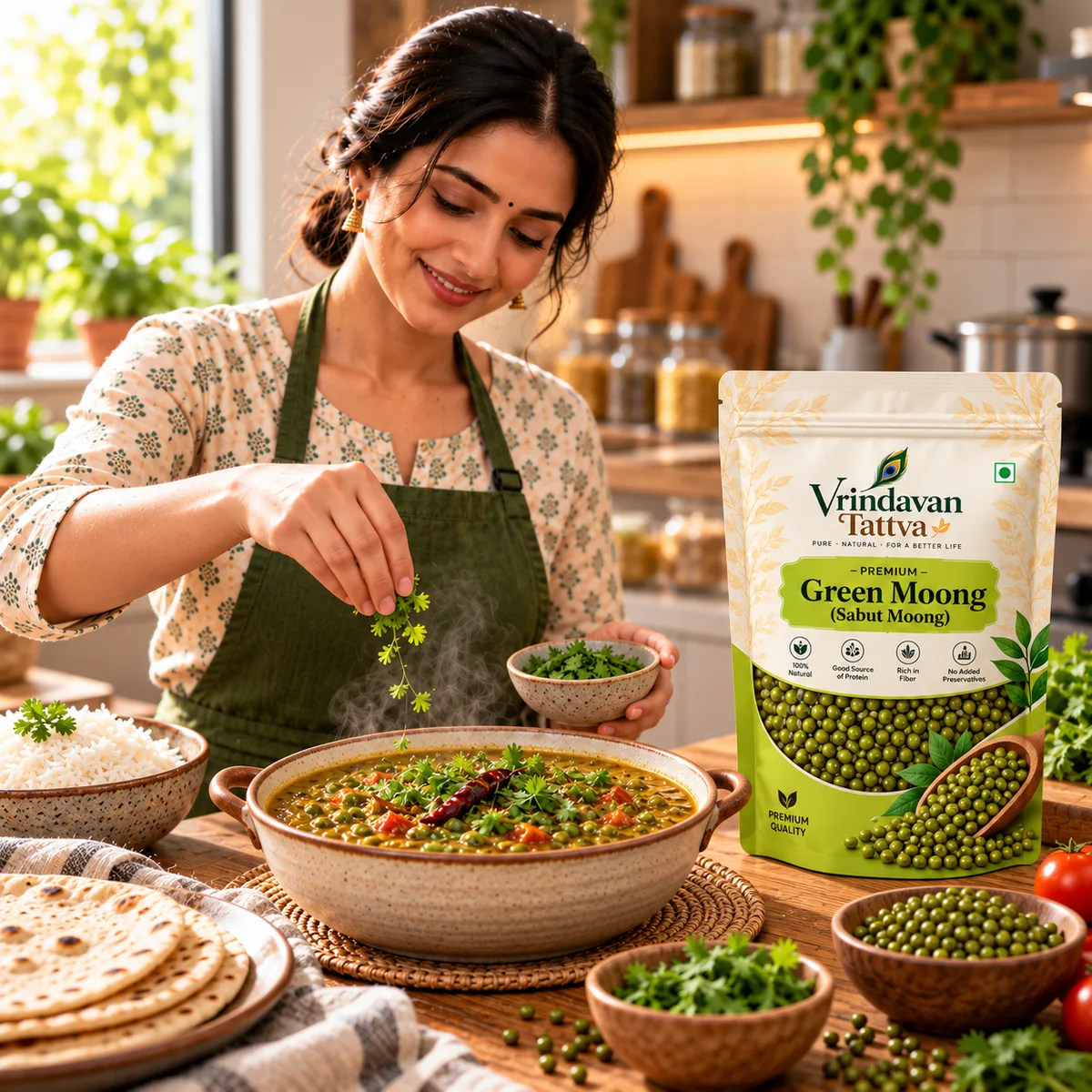 Vrindavan Tattva Organic Green Moong (Sabut Moong) 500g thumbnail 5