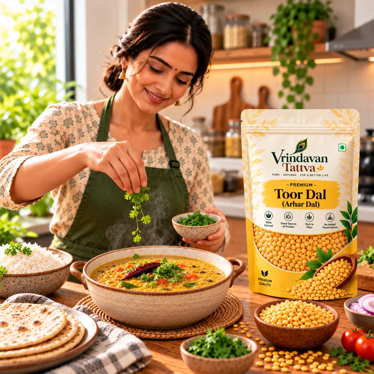 Vrindavan Tattva Organic Toor Dal (Pigeon Peas) 500g thumbnail 5