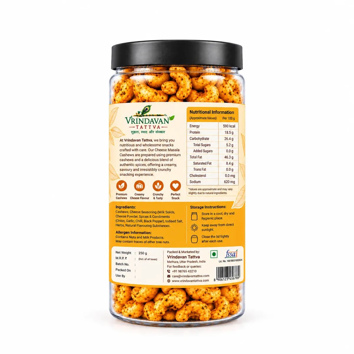 🧀 Cheese Masala Cashews — creamy & savoury 100g thumbnail 2