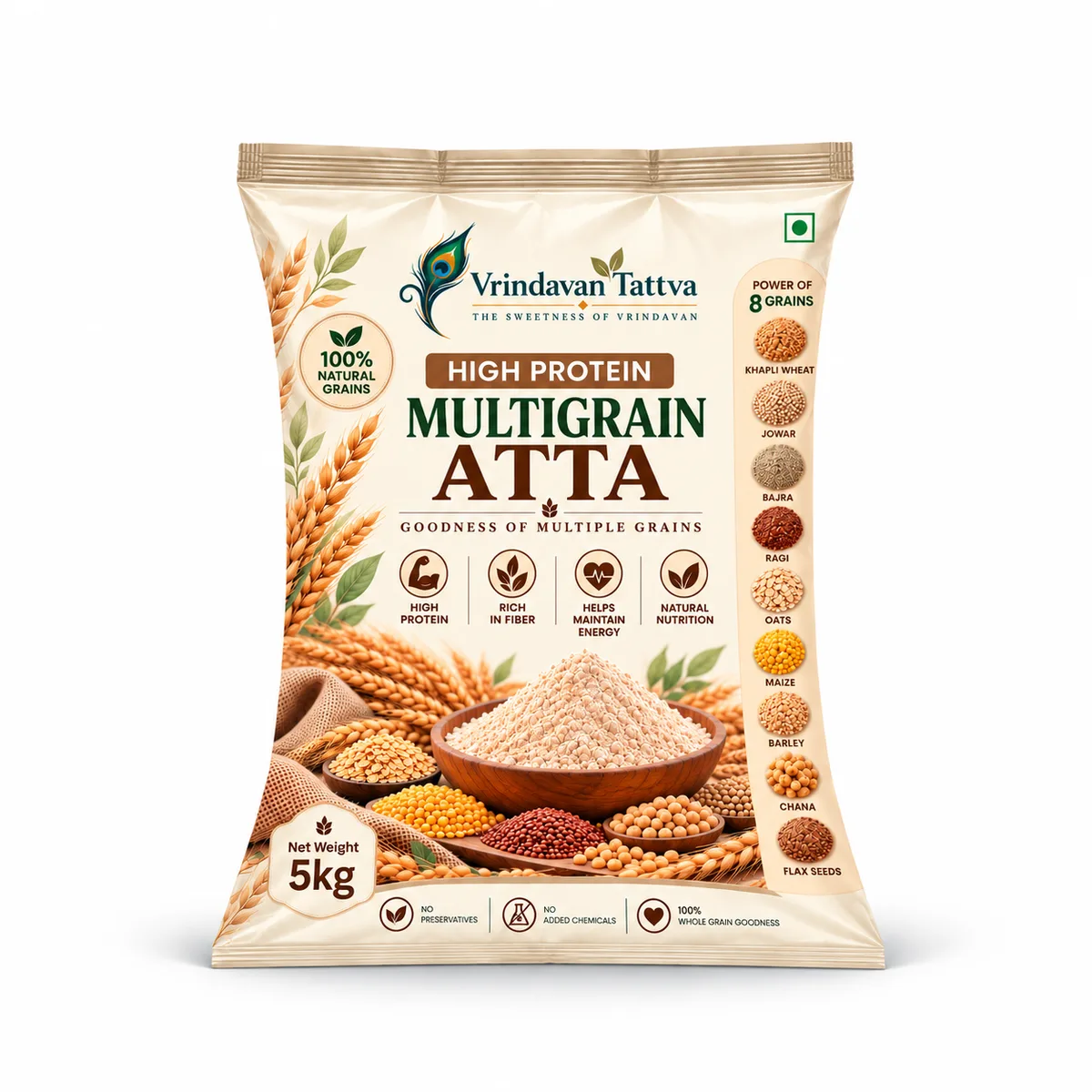 Vrindavan Tattva High Protein Multigrain Atta 5kg
