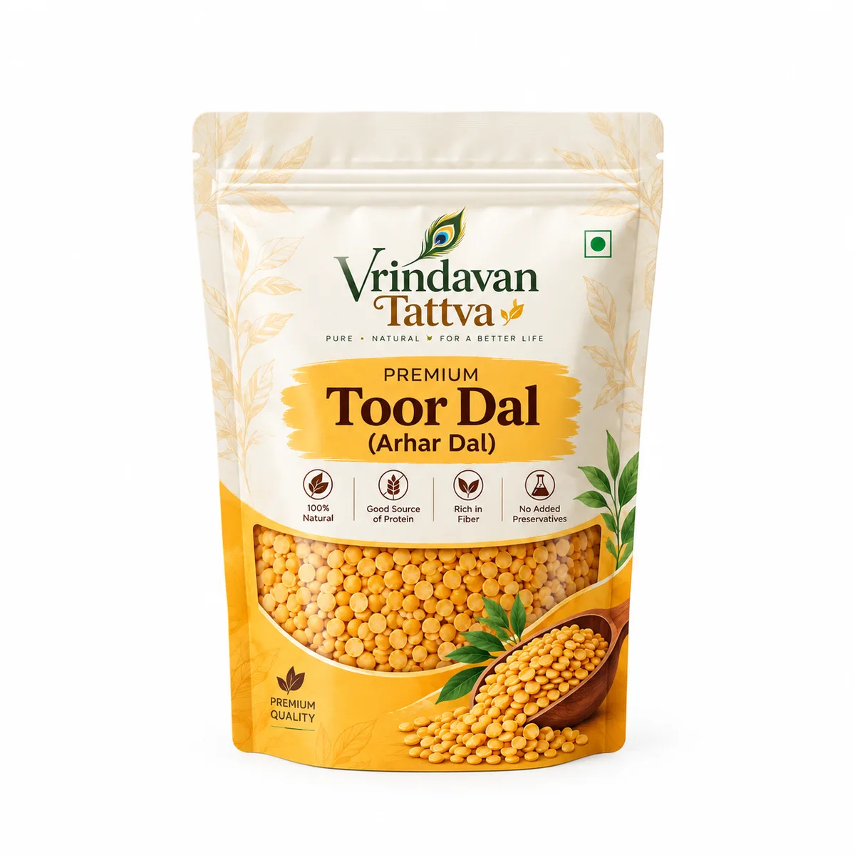 Vrindavan Tattva Organic Toor Dal (Pigeon Peas) 500g