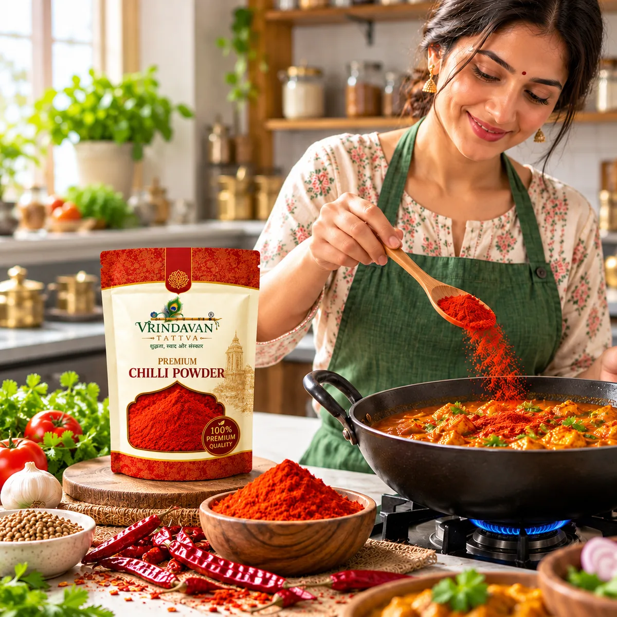 Vrindavan Tattva Premium Red Chilli Powder (Lal Mirch Powder) 100g thumbnail 3