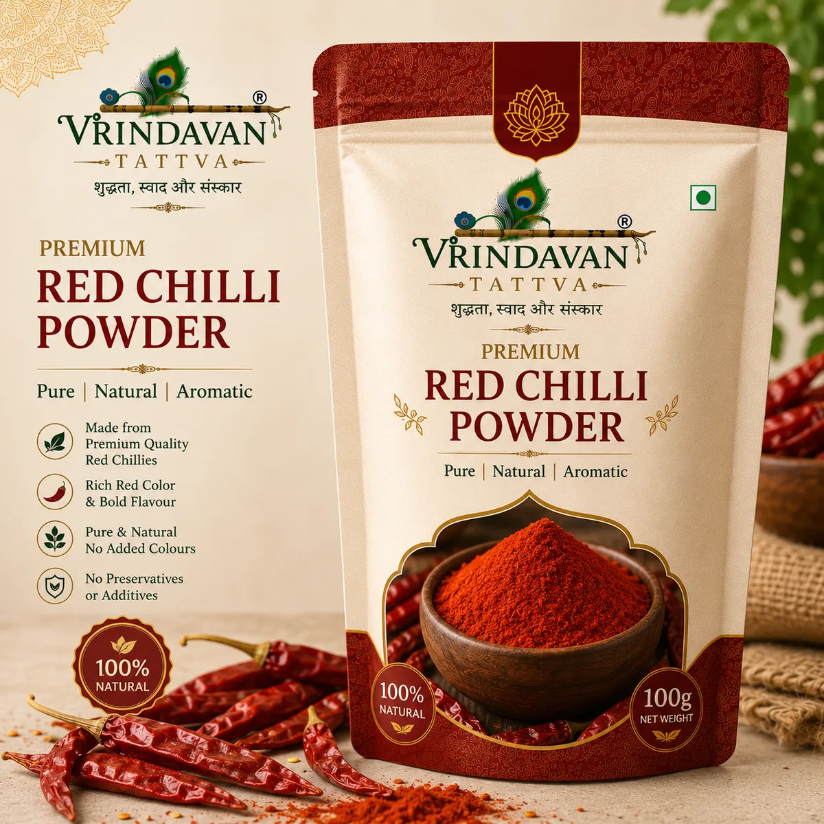 Vrindavan Rasa Premium Red Chilli Powder 100g