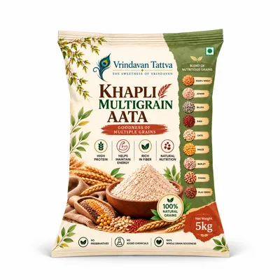 Vrindavan Tattva Khapli Wheat Multigrain Atta 5kg