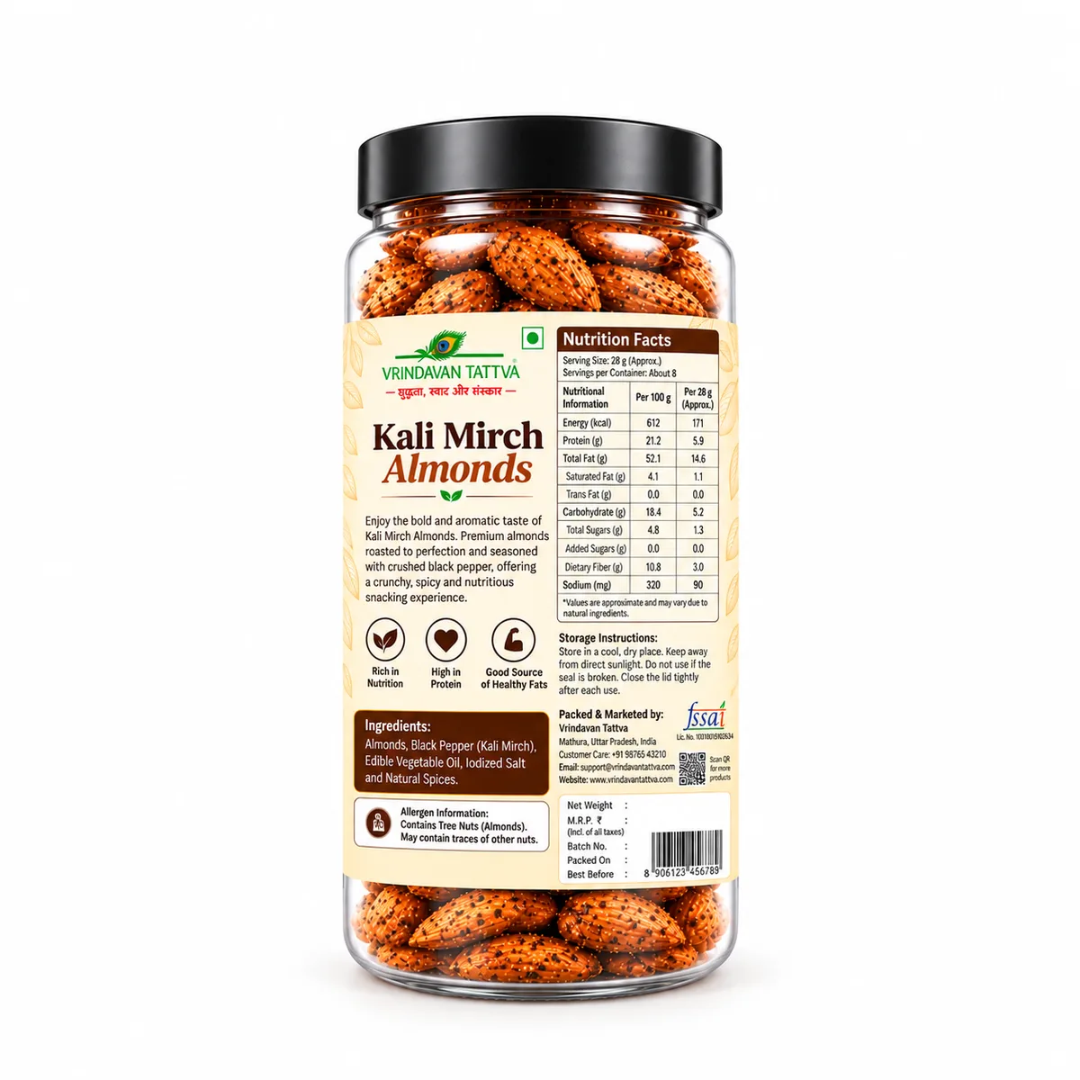 Vrindavan Tattva Kali Mirch Almonds 100g thumbnail 2