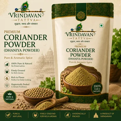 Vrindavan Rasa Premium Coriander Powder (Dhaniya Powder) – Pure & Aromatic Spice 100g
