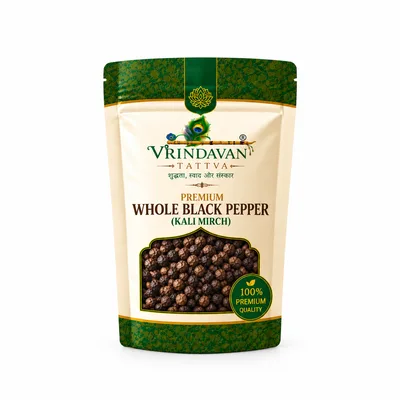 Vrindavan Tattva Premium Whole Black Pepper – Kali Mirch 100g