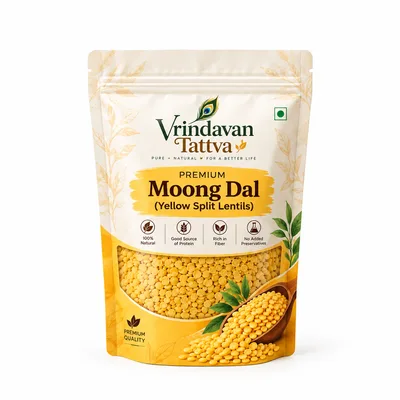 Vrindavan Tattva Organic Moong Dal (Yellow Split Lentils) 500g