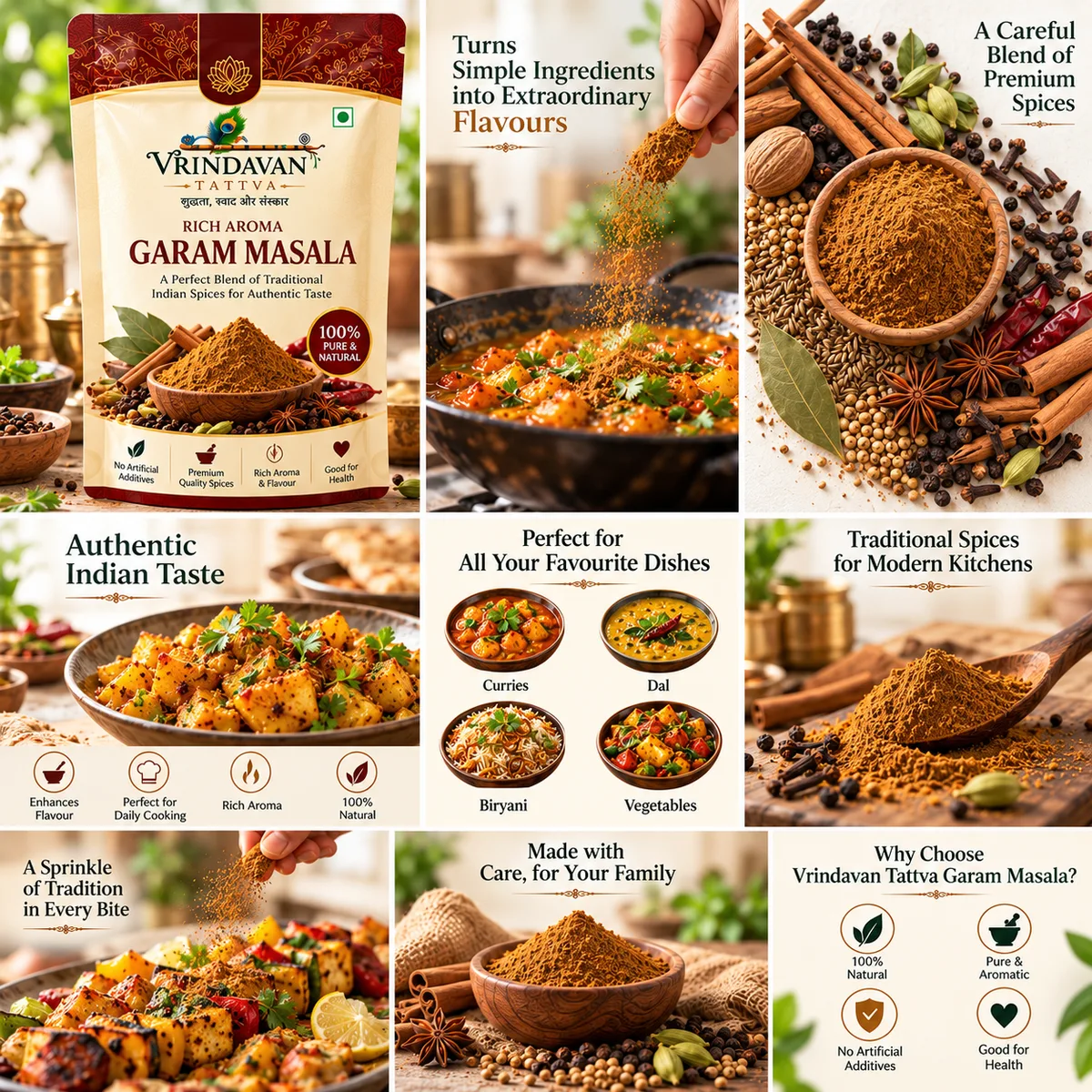 Vrindavan Tattva Premium Garam Masala Powder – Rich Aroma Spice Blend 100g thumbnail 4