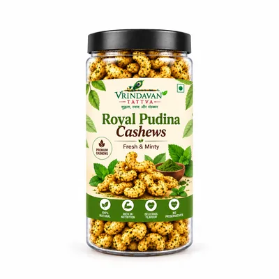 🌿 Vrindavan Tattva Royal Pudina Cashews 100g