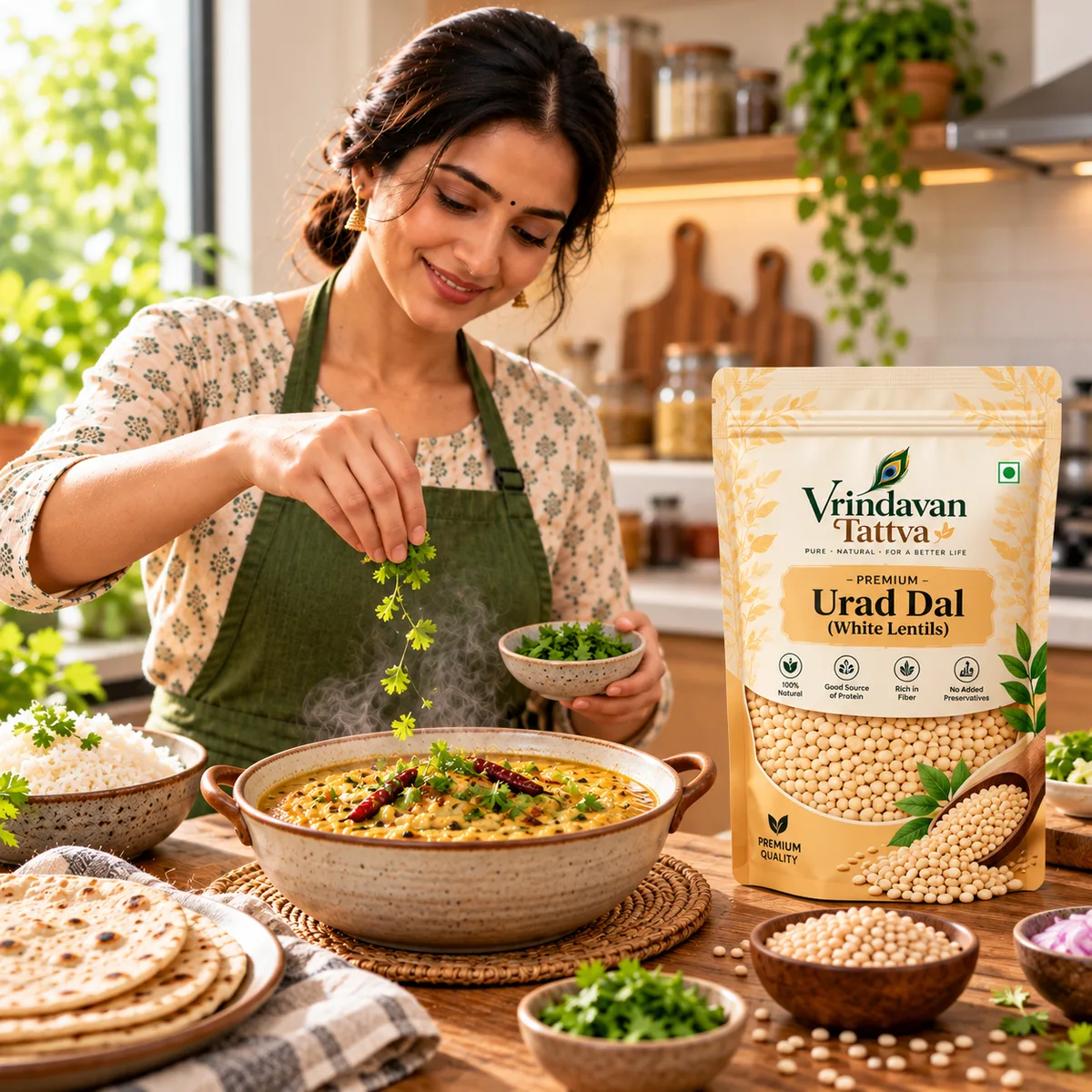 Vrindavan Tattva Organic Urad Dal (White Lentils) 500g thumbnail 5