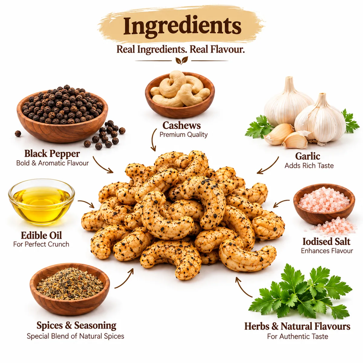 Vrindavan Tattva Peri Peri Cashews 100g thumbnail 3