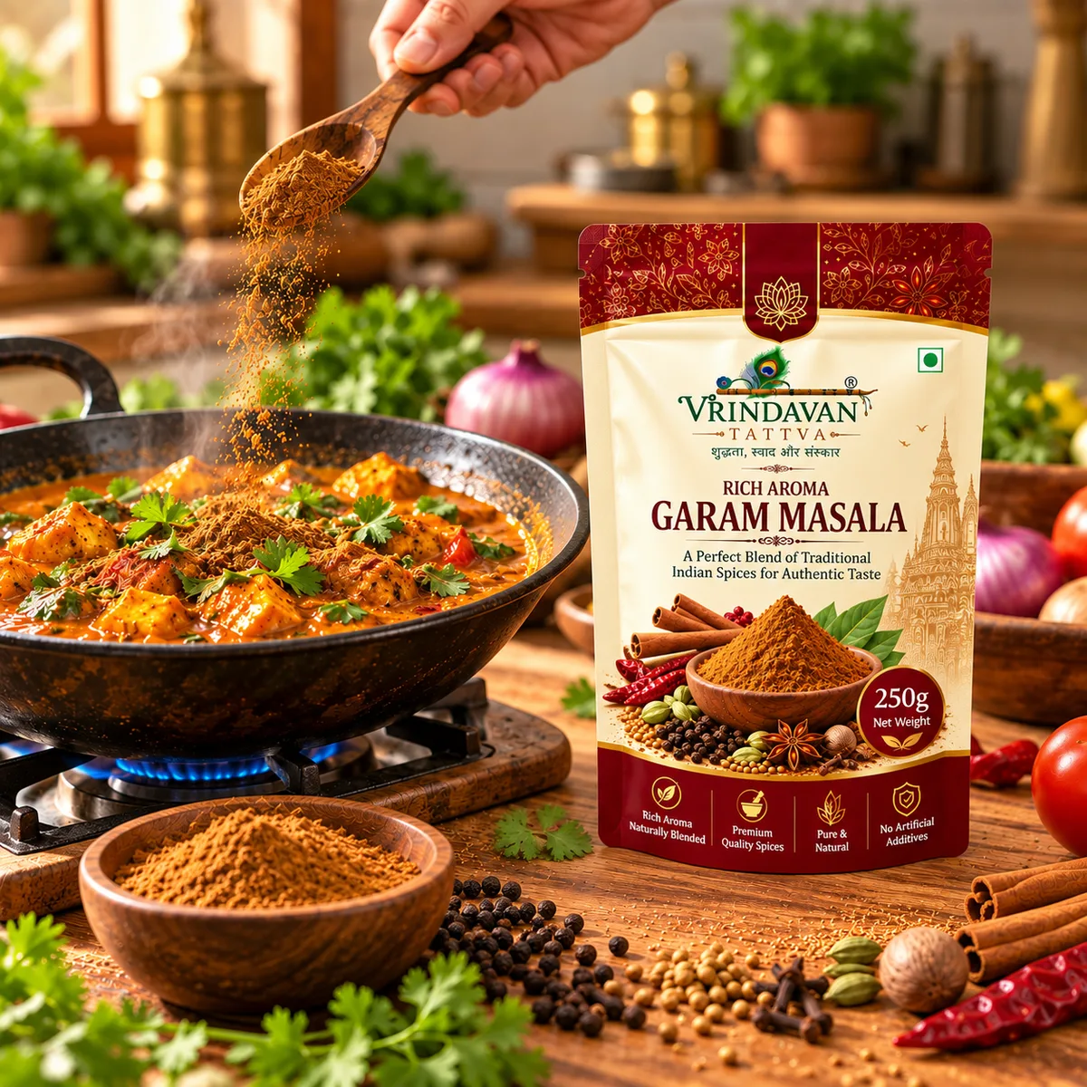 Vrindavan Tattva Premium Garam Masala Powder – Rich Aroma Spice Blend 100g thumbnail 3