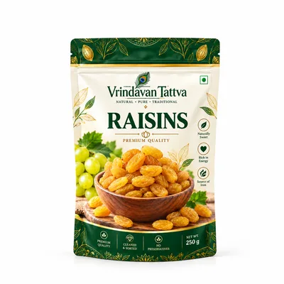 Vrindavan Tattva Premium Raisins (Kismis) – 100% Natural & Naturally Sweet 250g