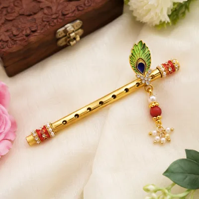 Laddu Gopal Golden Basuri (2 inch) GOLDEN