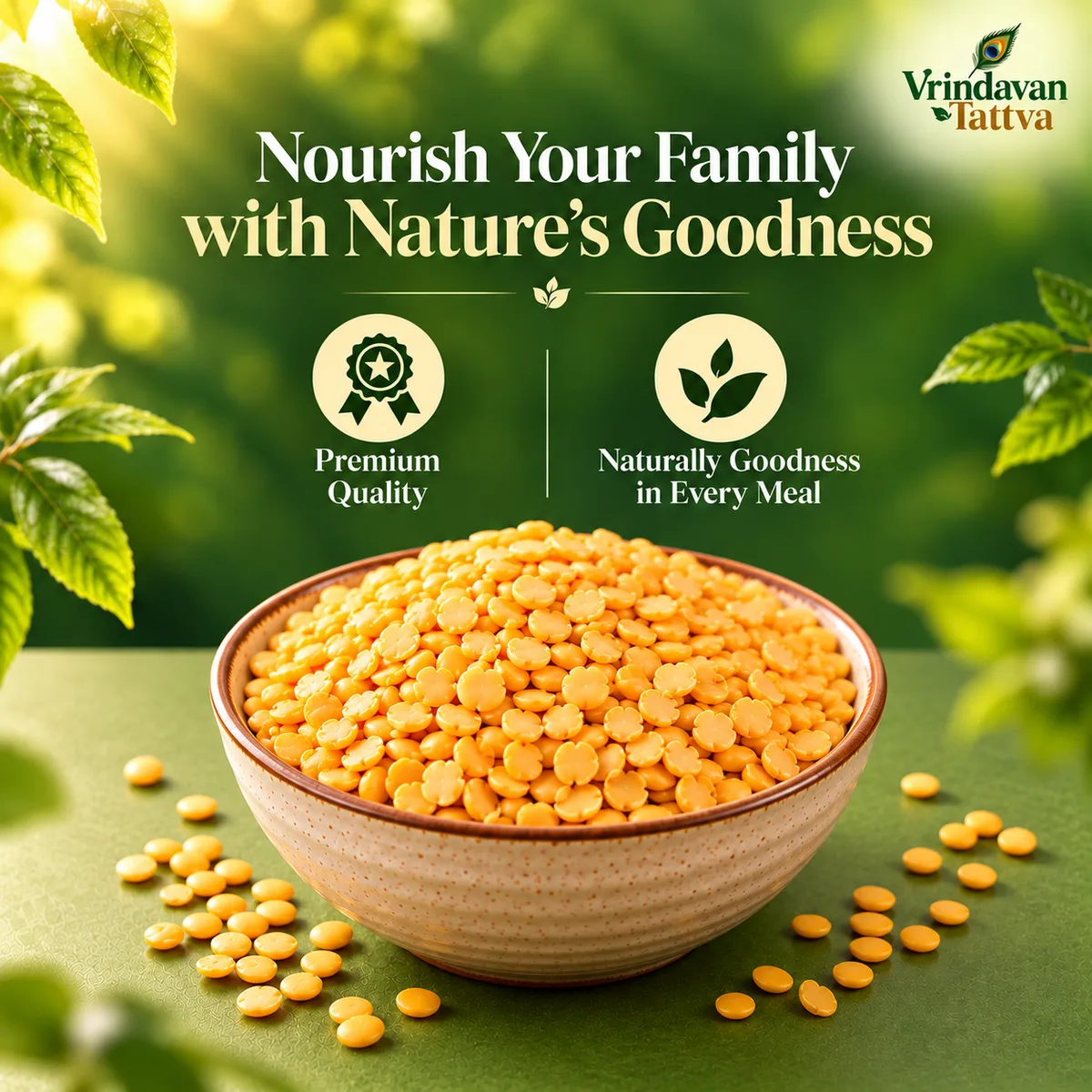 Vrindavan Tattva Organic Toor Dal (Pigeon Peas) 500g thumbnail 4