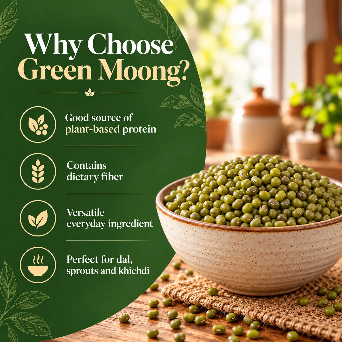 Vrindavan Tattva Organic Green Moong (Sabut Moong) 500g thumbnail 3
