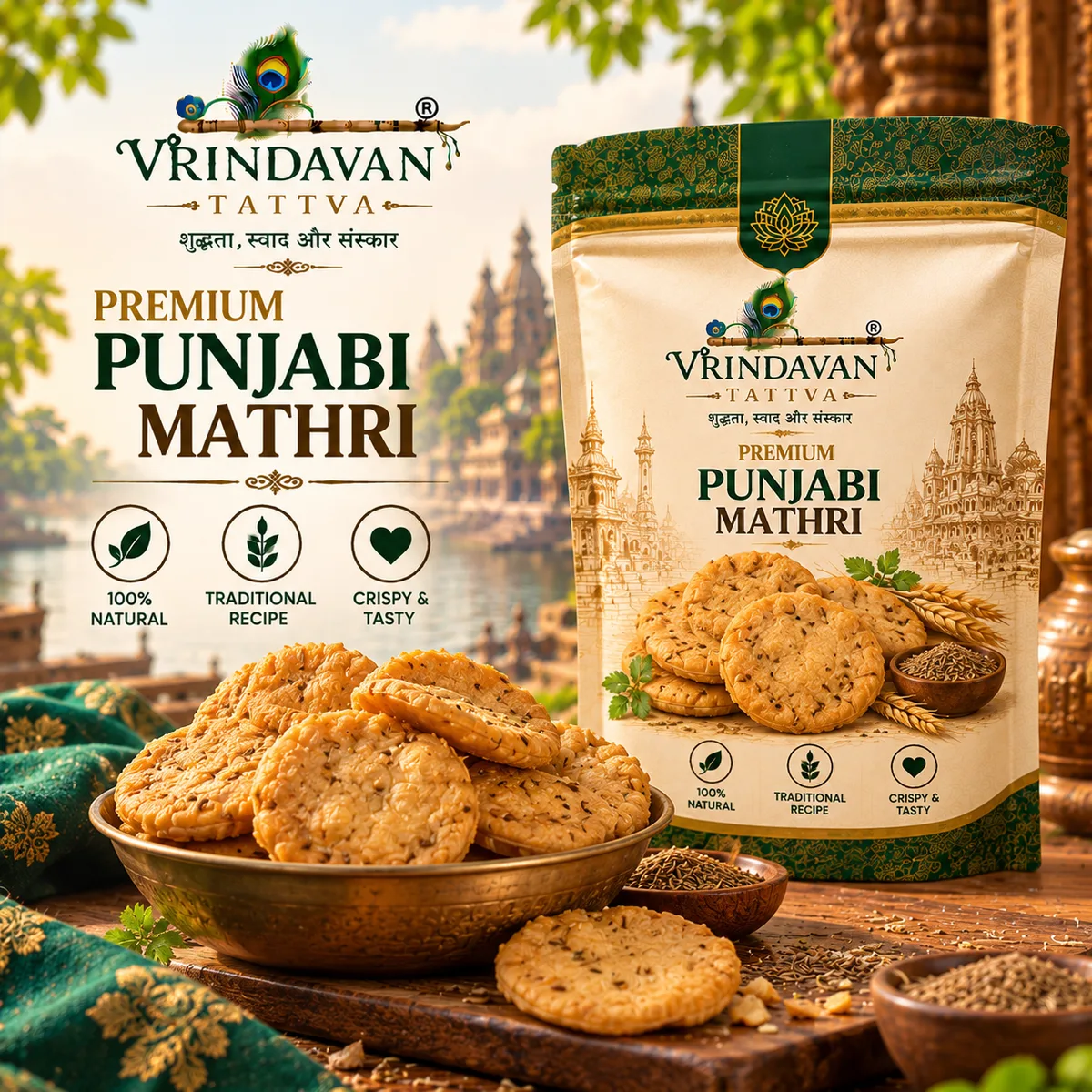 Vrindavan Tattva Premium Punjabi Mathri 250g