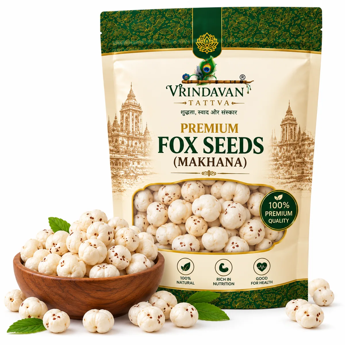 Vrindavan Tattva Premium Fox Seeds (Makhana) – 100% Natural & Rich in Nutrition 250g