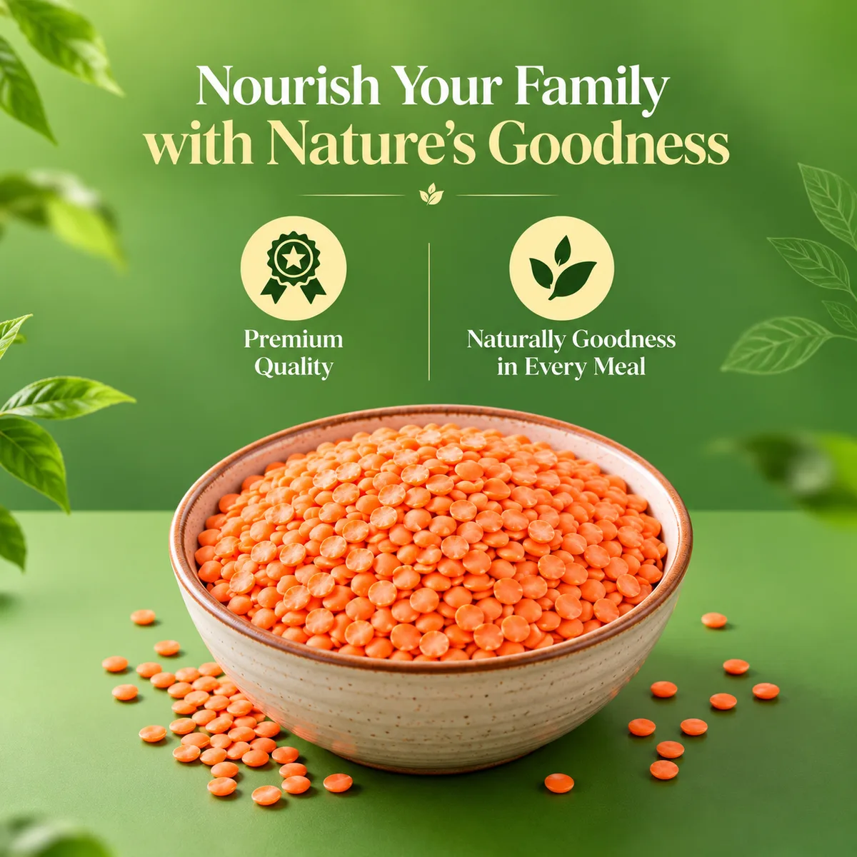 Vrindavan Tattva Organic Masoor Dal (Red Lentils) 500g thumbnail 4