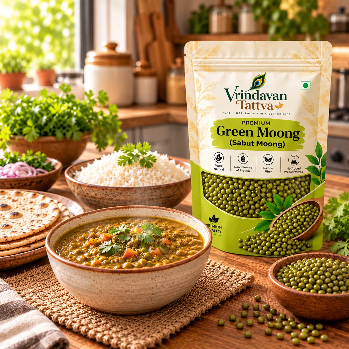 Vrindavan Tattva Organic Green Moong (Sabut Moong) 500g thumbnail 6
