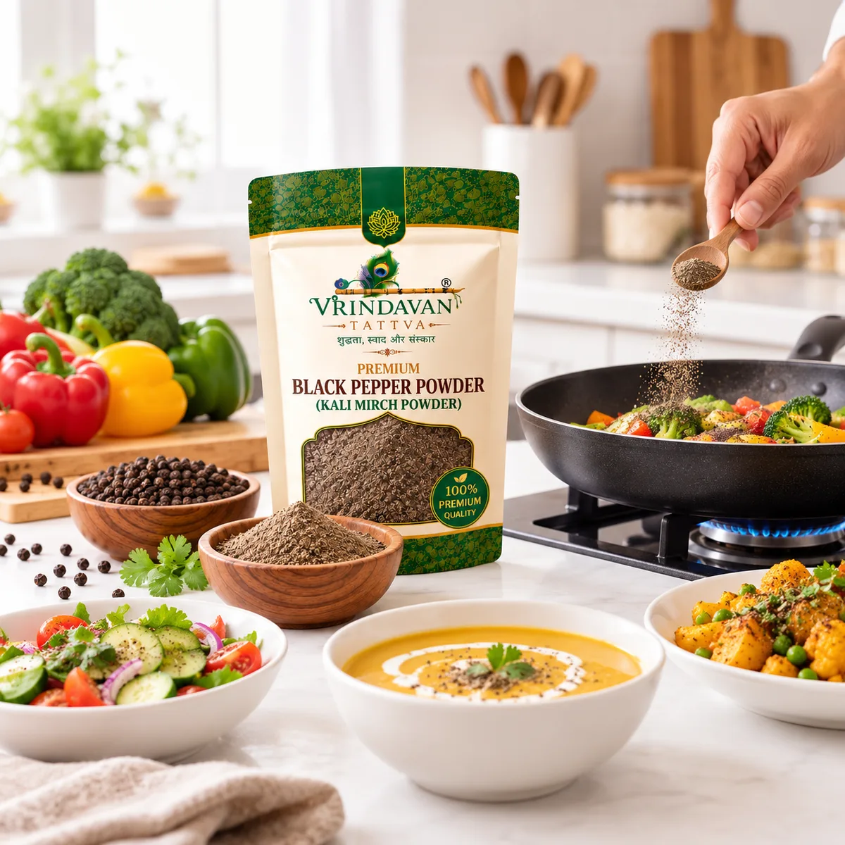 Vrindavan Tattva Premium Black Pepper Powder – Kali Mirch Powder 100g thumbnail 3