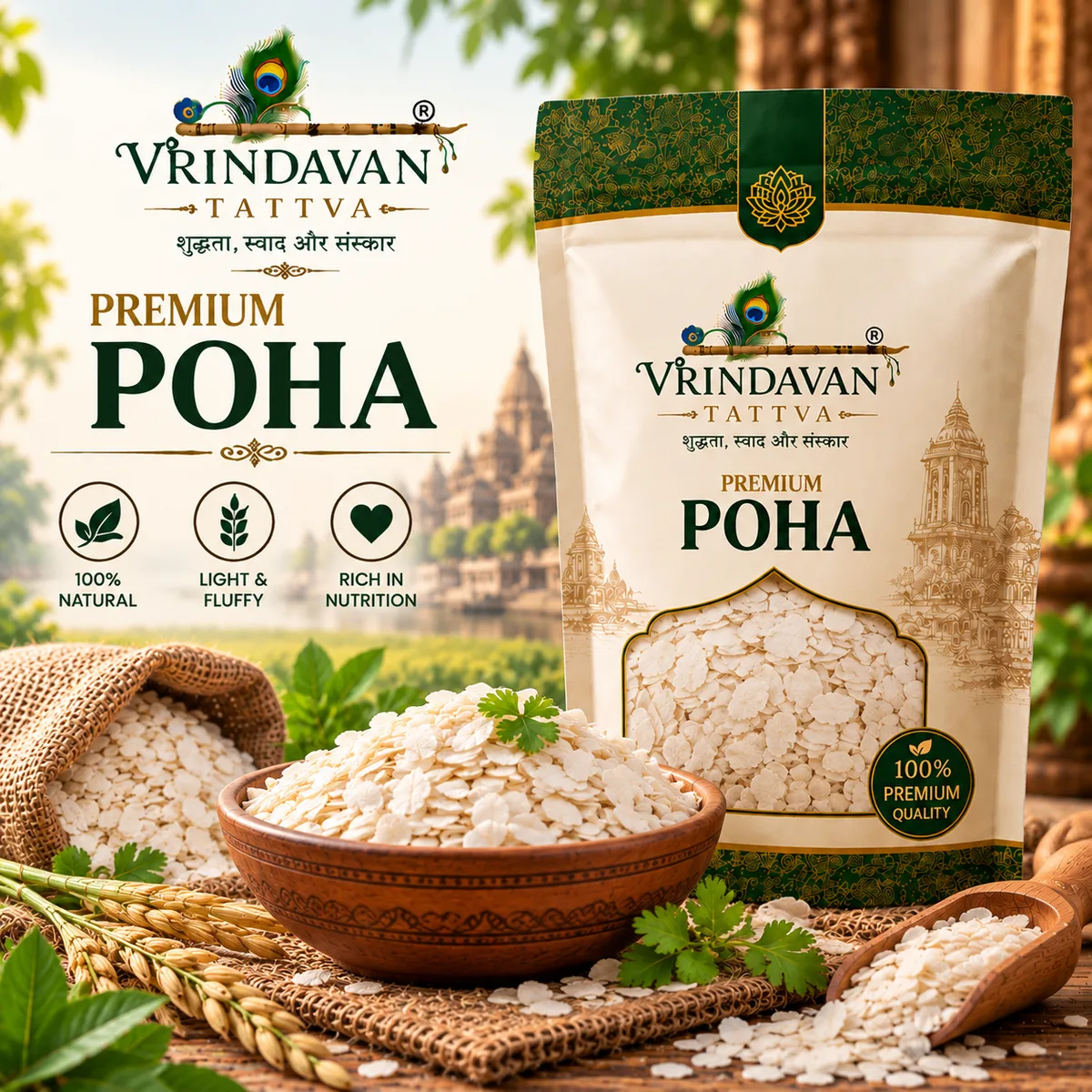 Vrindavan Tattva Premium Poha 500g