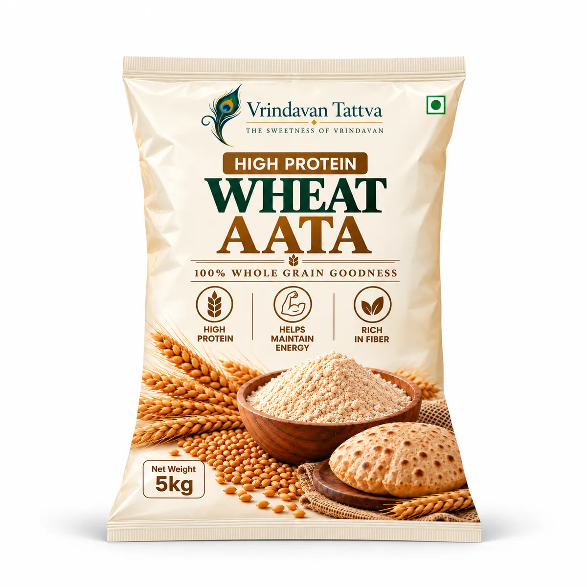 Vrindavan Tattva High Protein Wheat Atta 5kg