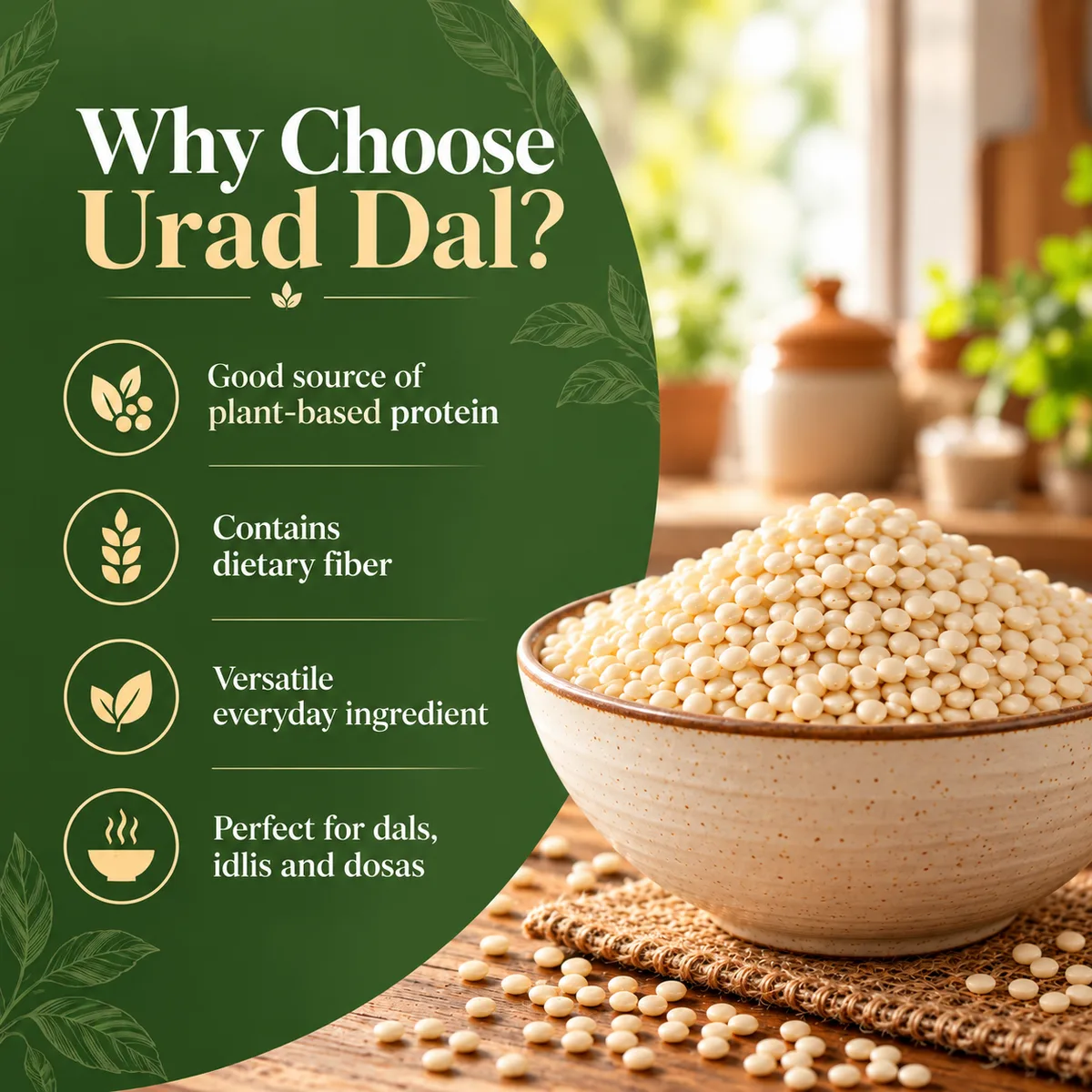 Vrindavan Tattva Organic Urad Dal (White Lentils) 500g thumbnail 3