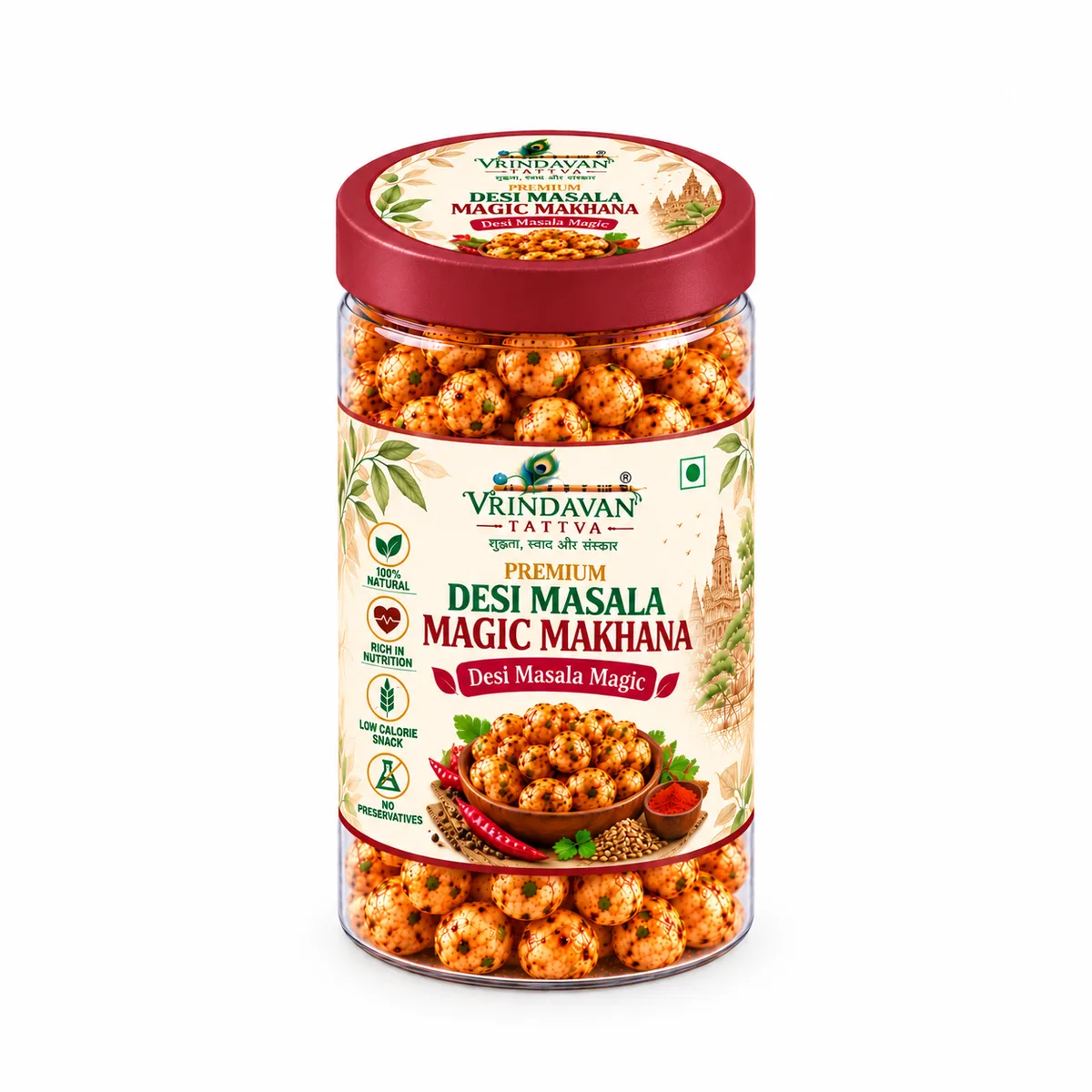 Vrindavan Tattva Premium Desi Masala Magic Makhana 100g