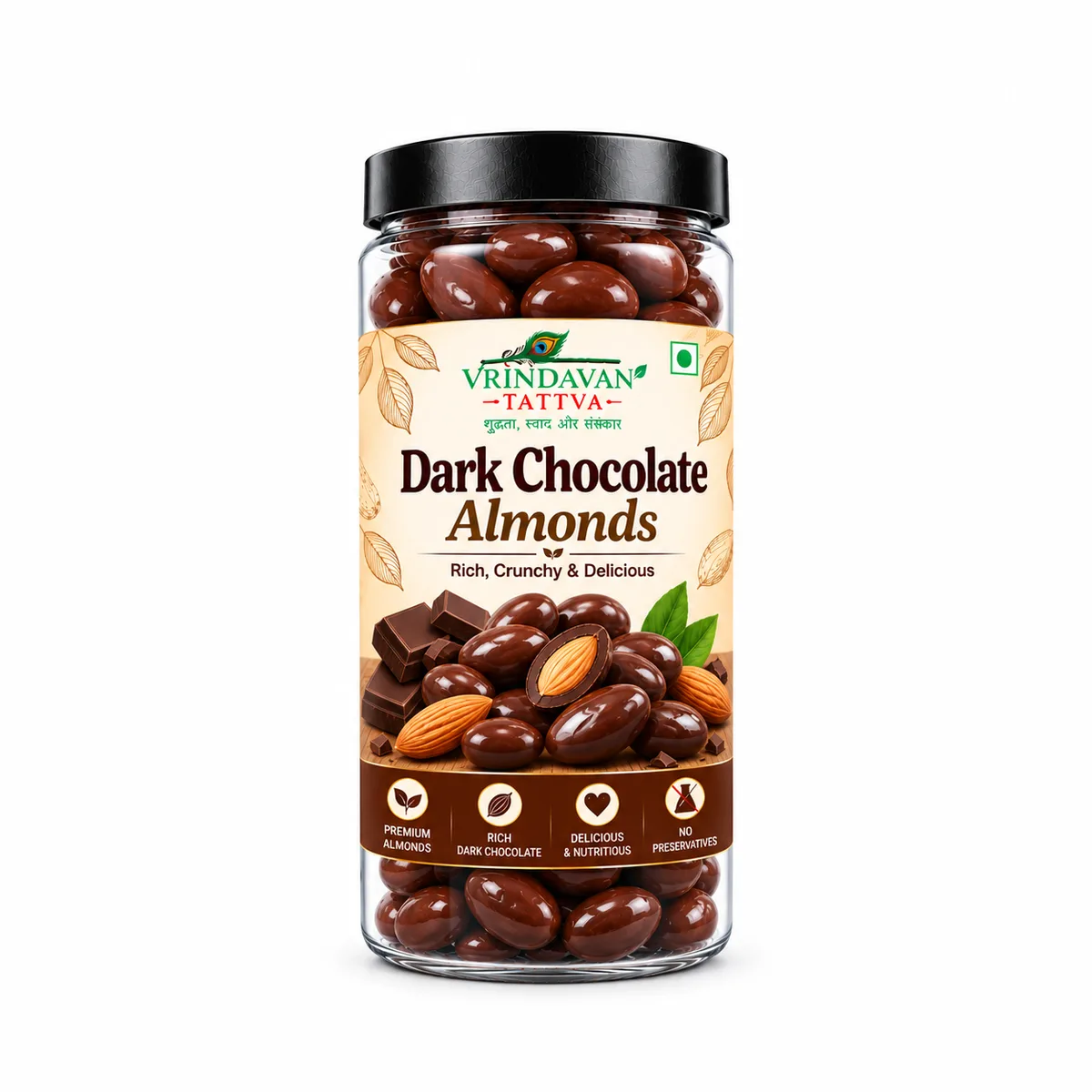 Vrindavan Tattva Dark Chocolate Almonds 100g