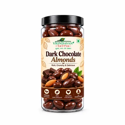 Vrindavan Tattva Dark Chocolate Almonds 100g