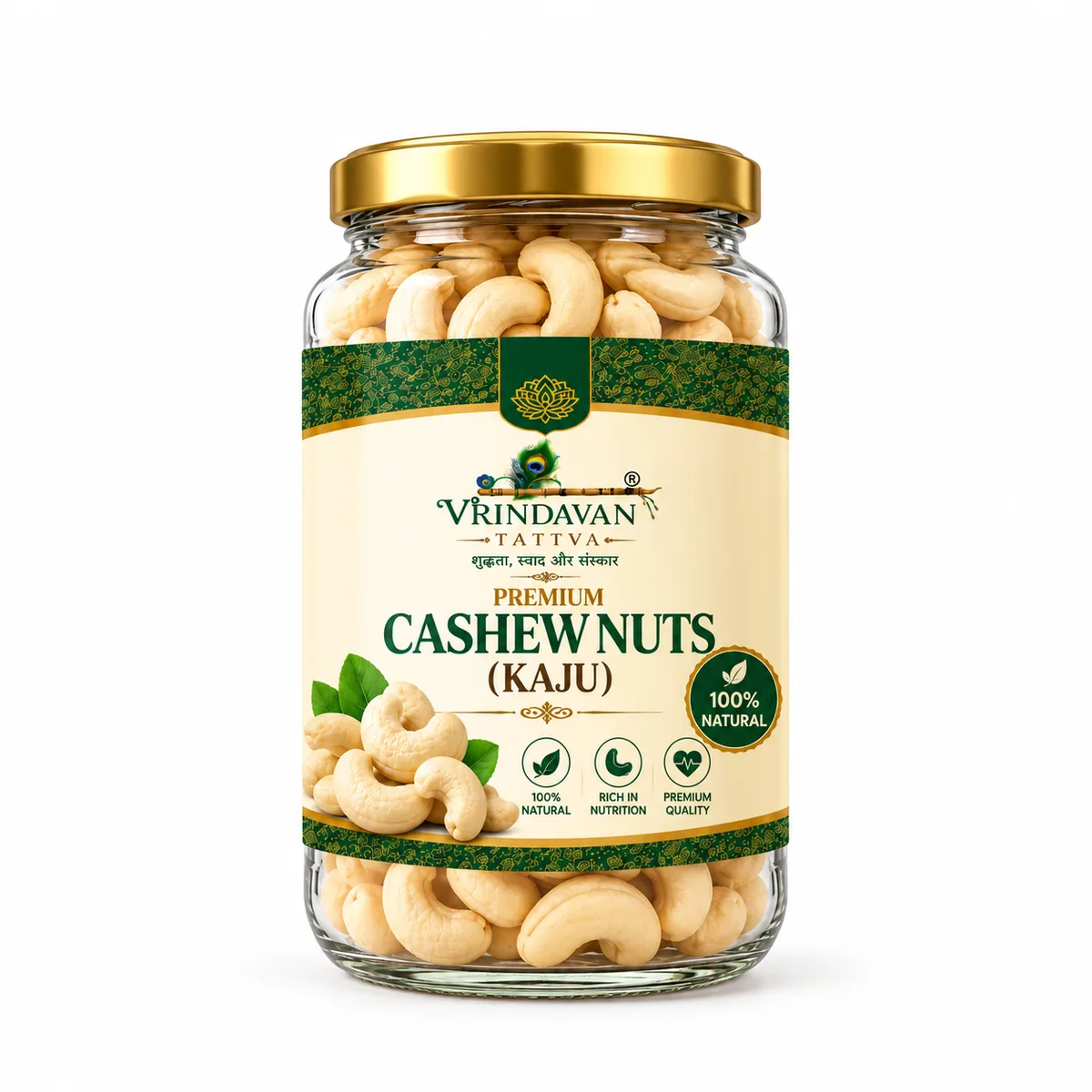 Vrindavan Tattva Premium Cashews (Kaju) – 100% Natural & Rich in Nutrients 500g thumbnail 2
