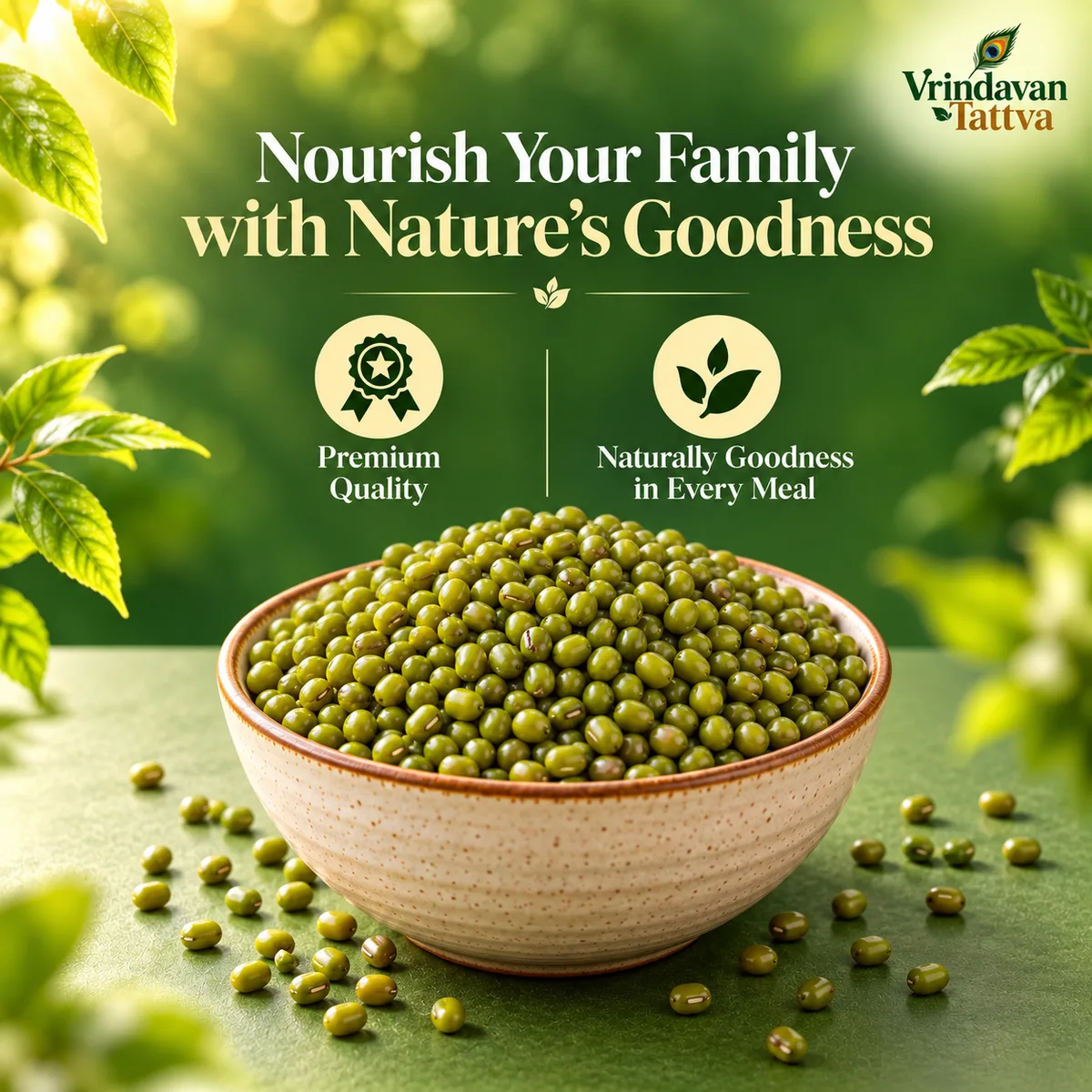 Vrindavan Tattva Organic Green Moong (Sabut Moong) 500g thumbnail 4
