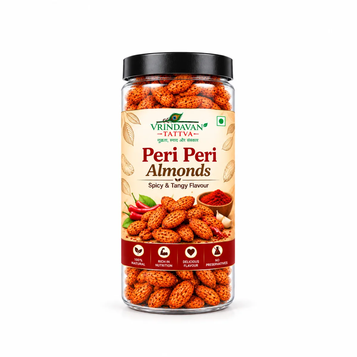 Vrindavan Tattva Premium Peri Peri Almonds 100g