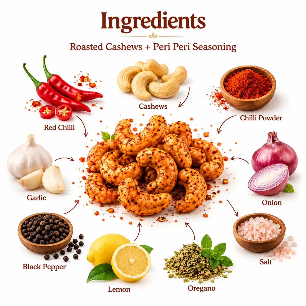 Vrindavan Tattva Peri Peri Cashews 100g thumbnail 3
