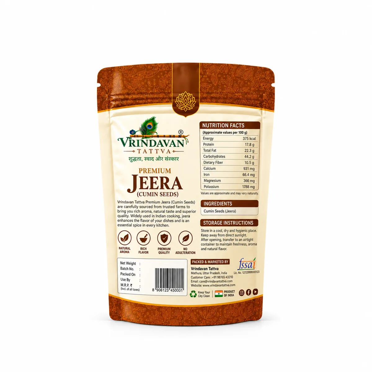 Vrindavan Tattva Premium Whole Jeera 250g thumbnail 2