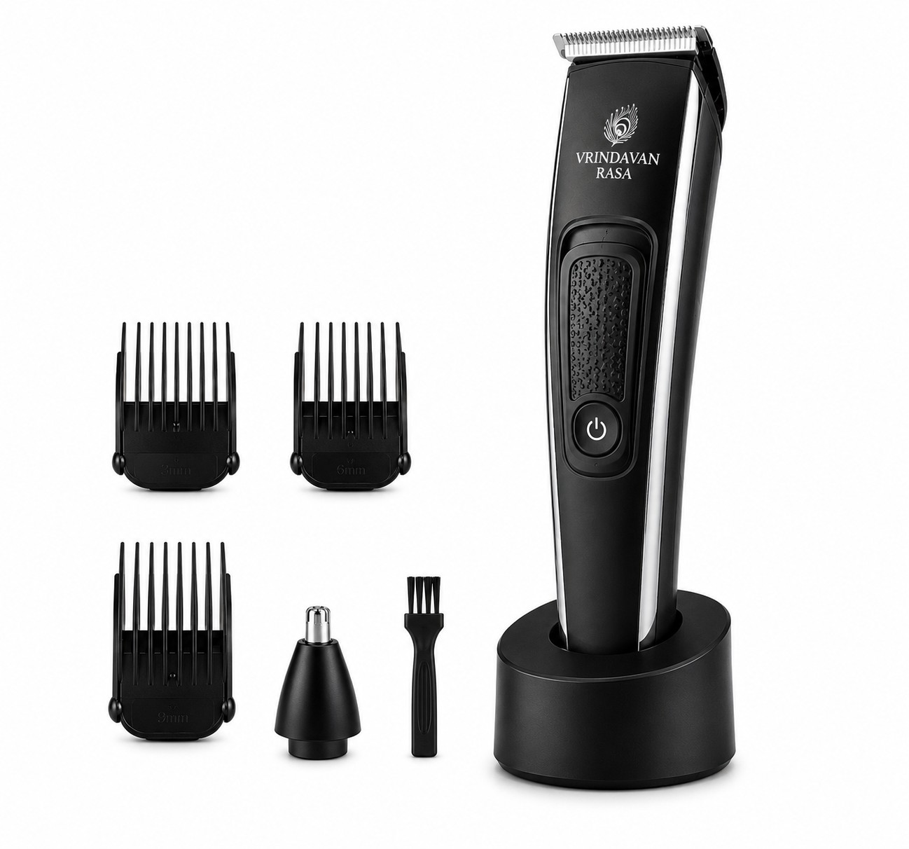 Vrindavan Rasa Premium Cordless Beard & Hair Trimmer for Men Black